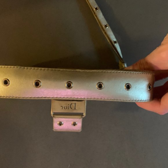 DIOR gold Columbus Pochette Clutch w handle - Picture 3 of 10